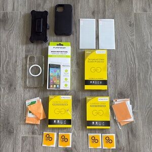 Black Phone Case and Screen Protector Set for IPhone 13
